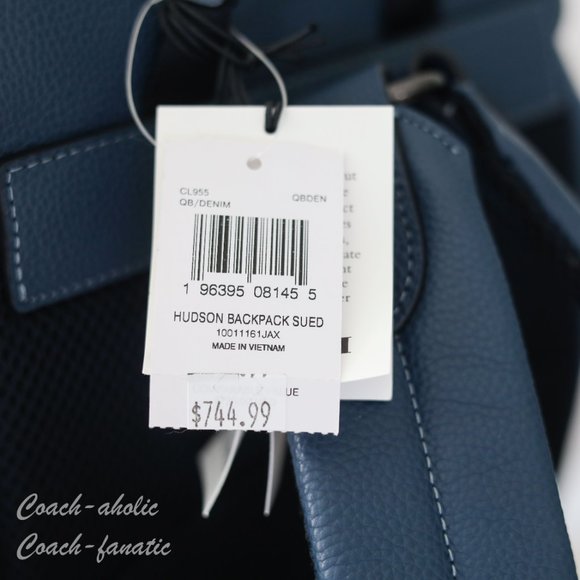 NWT Coach CL955 Hudson Backpack in Suede and Natural Pebble Leather - Picture 8 of 10